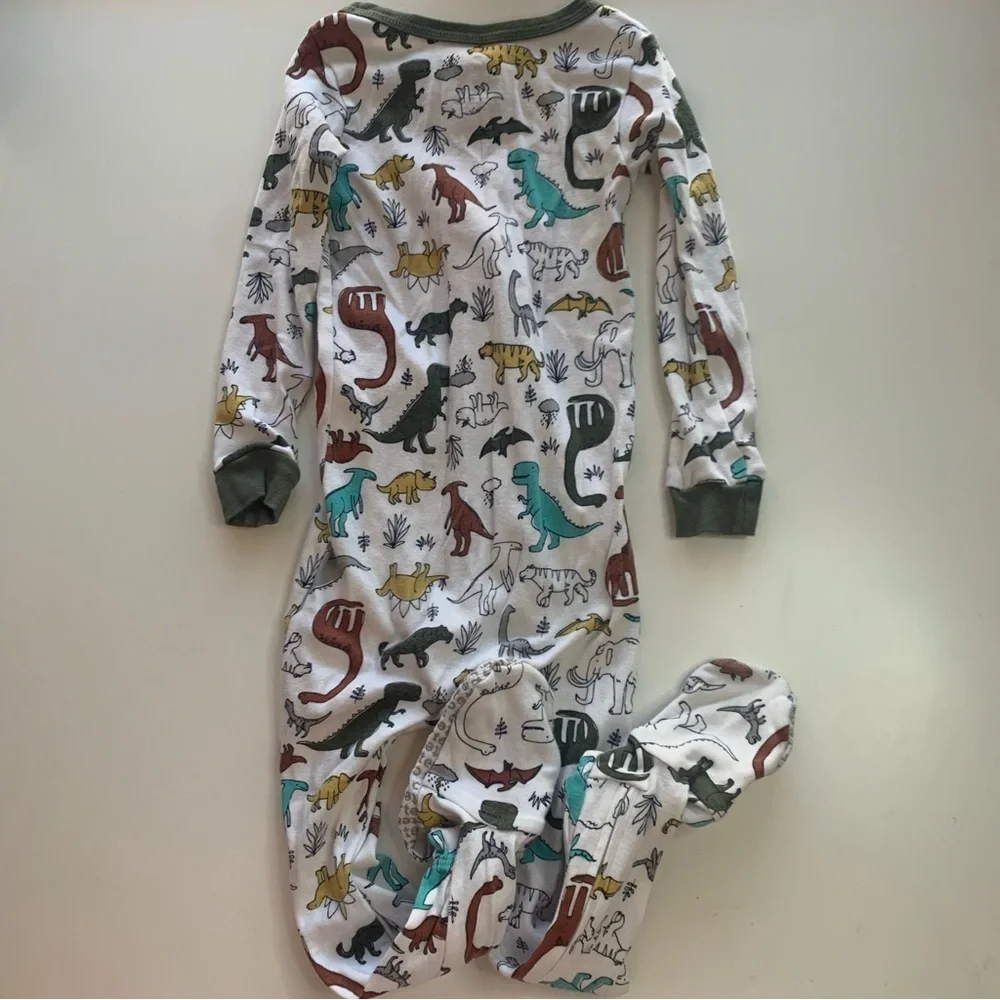 Carter's White Dinosaur Print Footie Pajama
